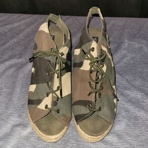 💞 8.5 | Call It Spring | Espadrille Tie-Up Open Toe & Ankle Wedge Heels